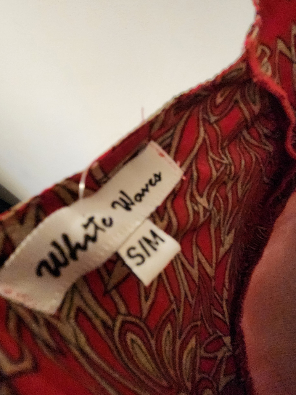White Waves Boho Red Floral Tiered Maxi Skirt - Picture 8 of 8